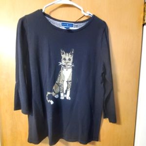 Karen Scott  kitty cat sweater size medium